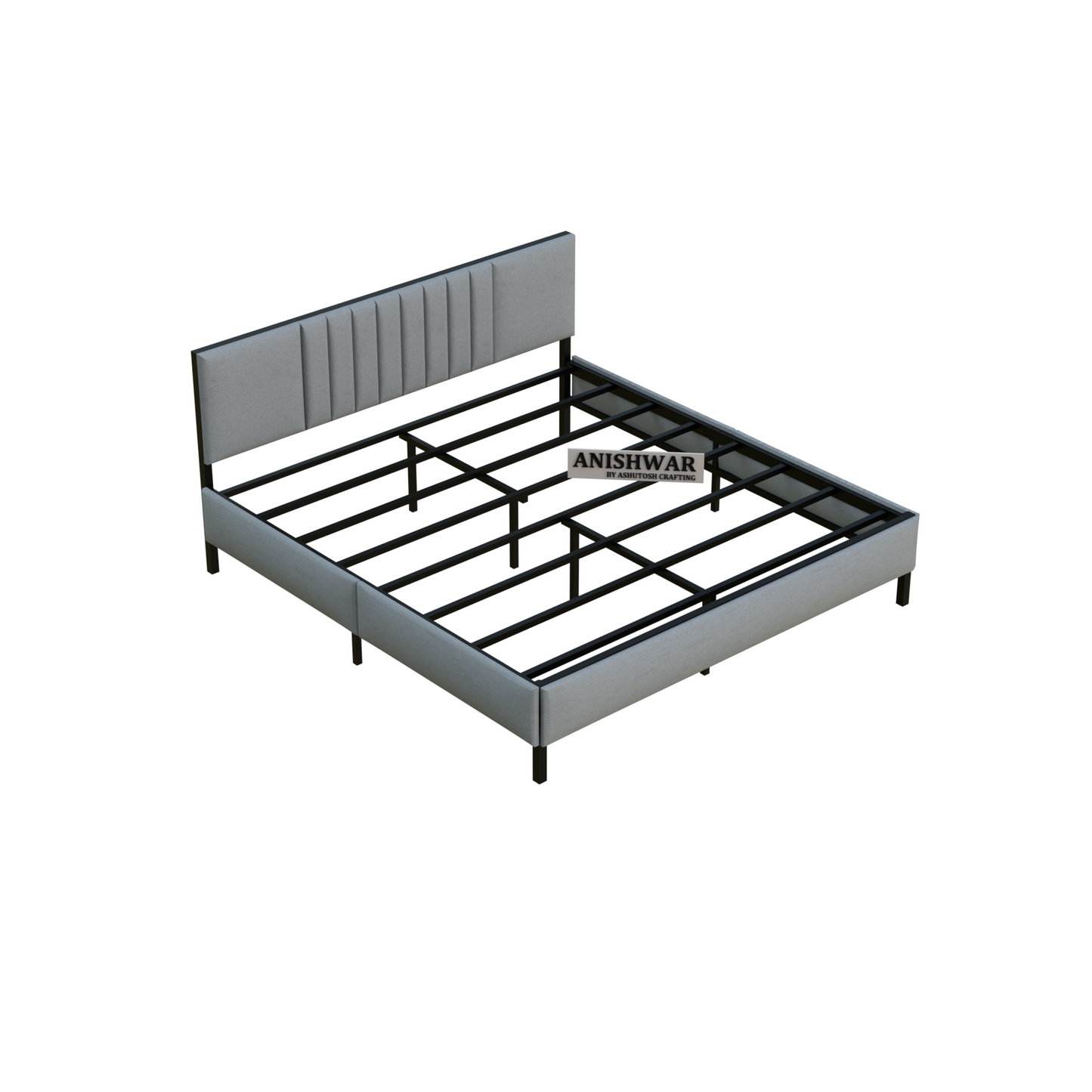 Upholstered & Metal King Bed for Bedroom Hotel Home Furniture