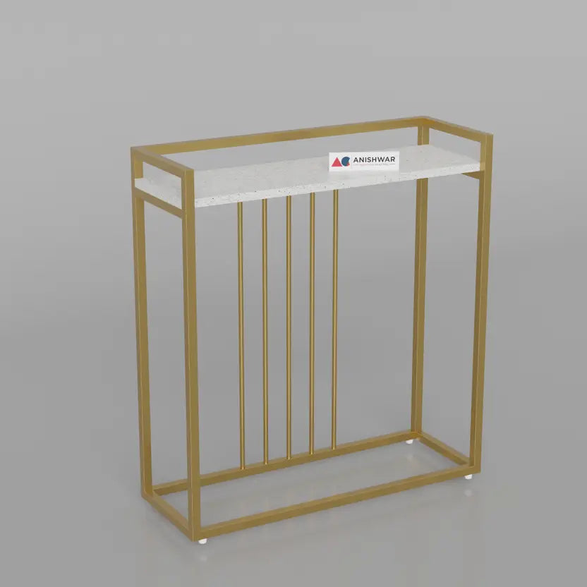 Nordic style, Hall Table, Living Room Table Metal Console Table (Finish Color - Golden And White, Pre-assembled)