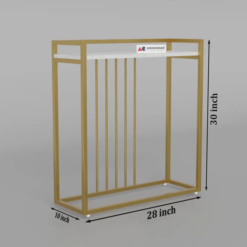 Nordic style, Hall Table, Living Room Table Metal Console Table (Finish Color - Golden And White, Pre-assembled)