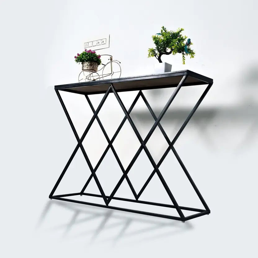 Nordic style, Hall Table, Living Room Table Metal Console Table (Finish Color - BLACK, Pre-assembled)
