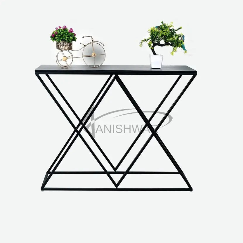 Nordic style, Hall Table, Living Room Table Metal Console Table (Finish Color - BLACK, Pre-assembled)