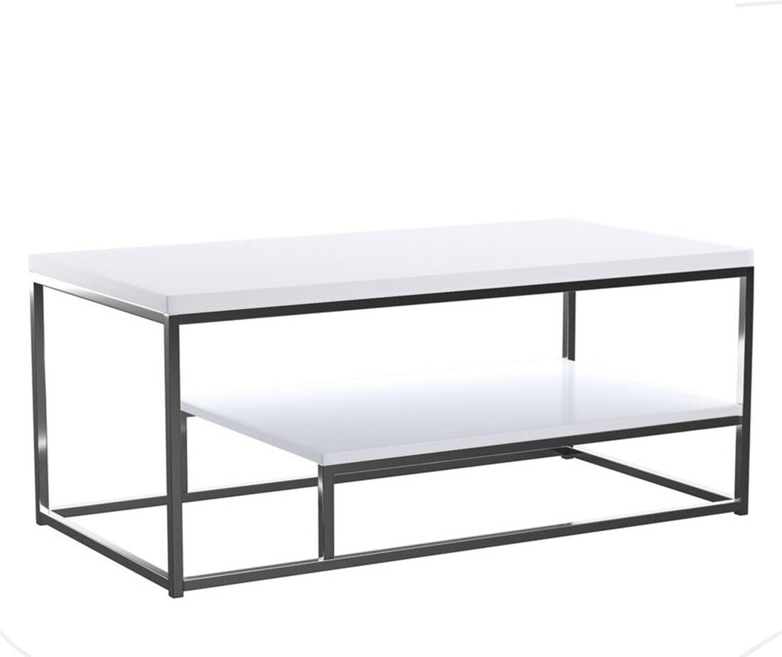 Anishwar Rubi Coffee Table ( Silver And White Finish )