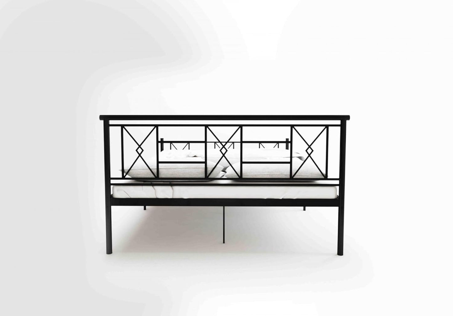 Sark Metal King Size Bed | Metal Double Bed with Headboard | Iron Black | DIY (Do It Yourself)