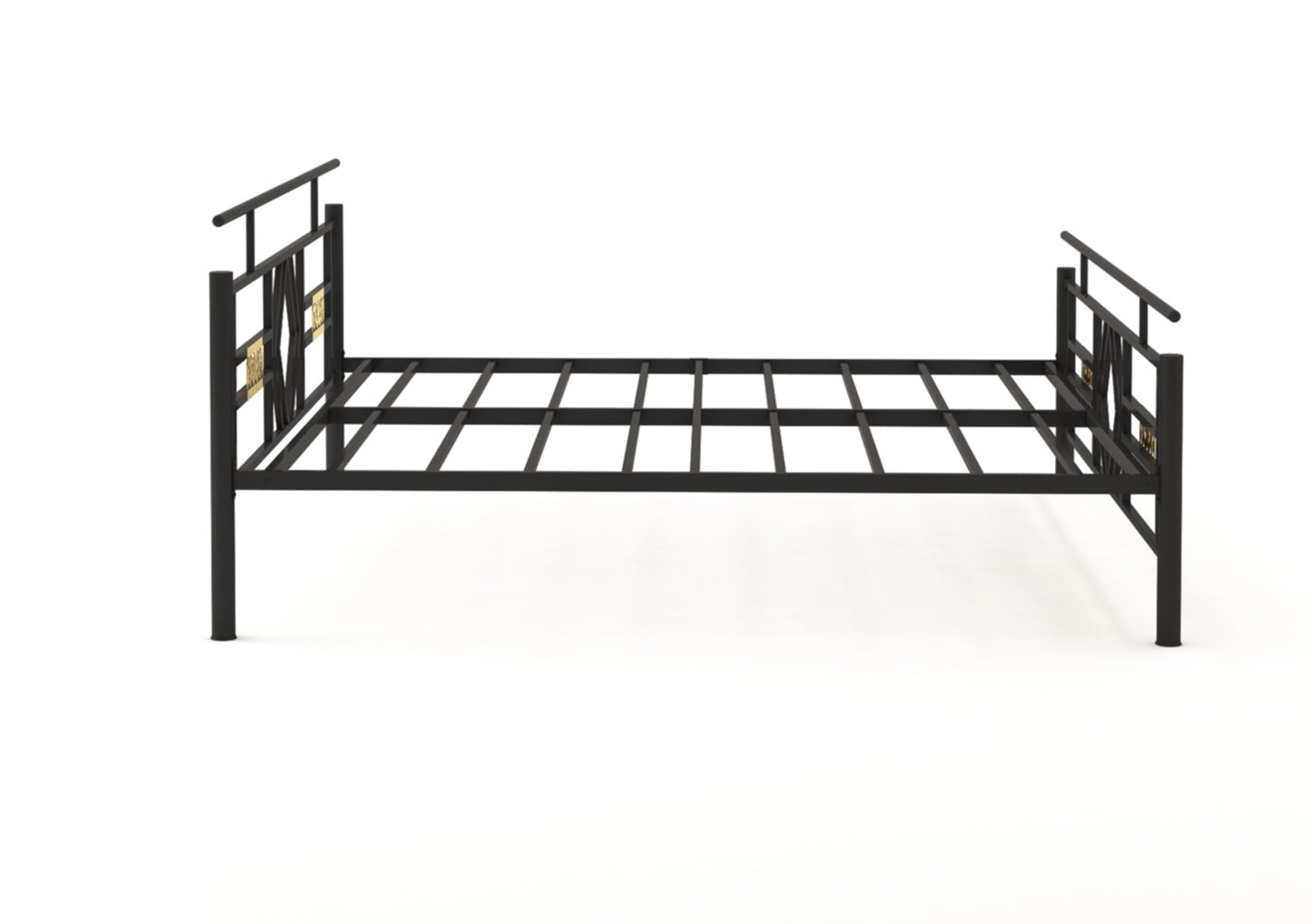 Anishwar House Ston Metal King Bed ( Black Finish )