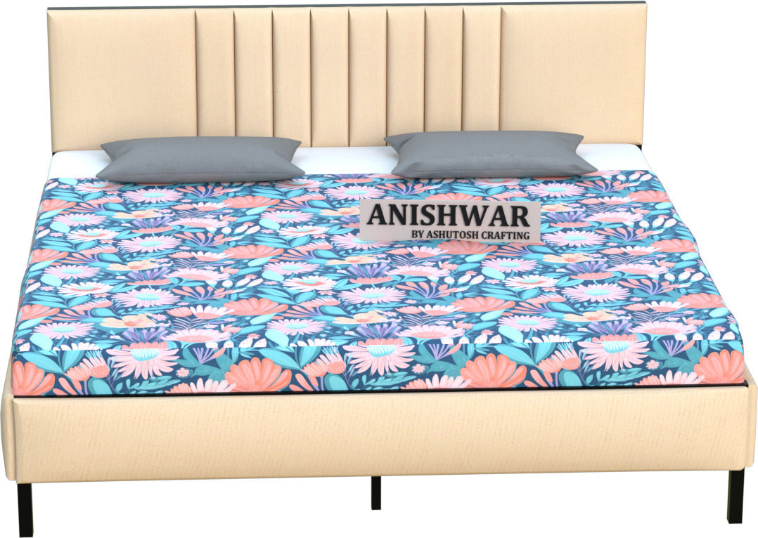 Anishwar Angela Upholstered Queen Bed ( Cream Finish )