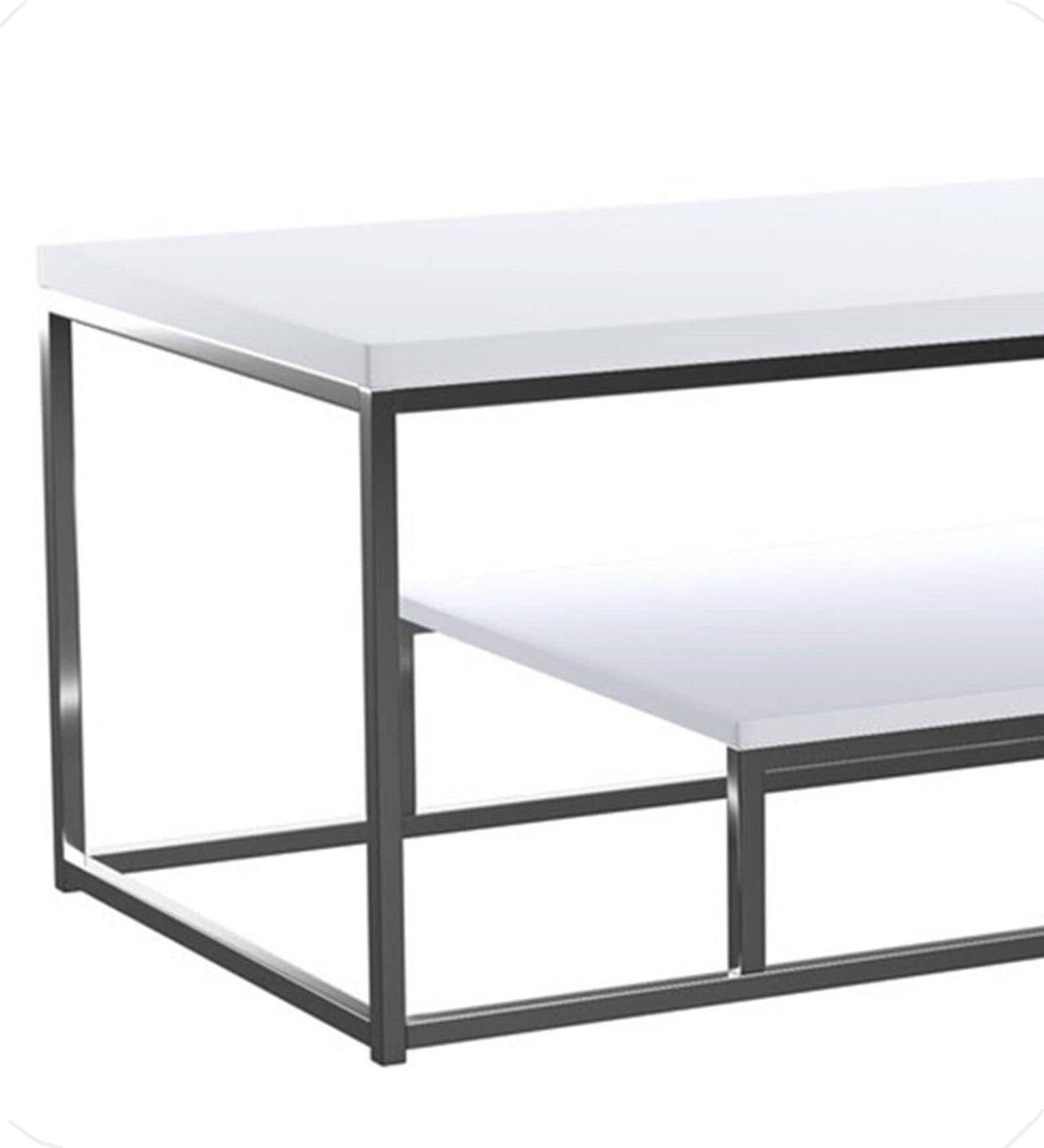 Anishwar Rubi Coffee Table ( Silver And White Finish )