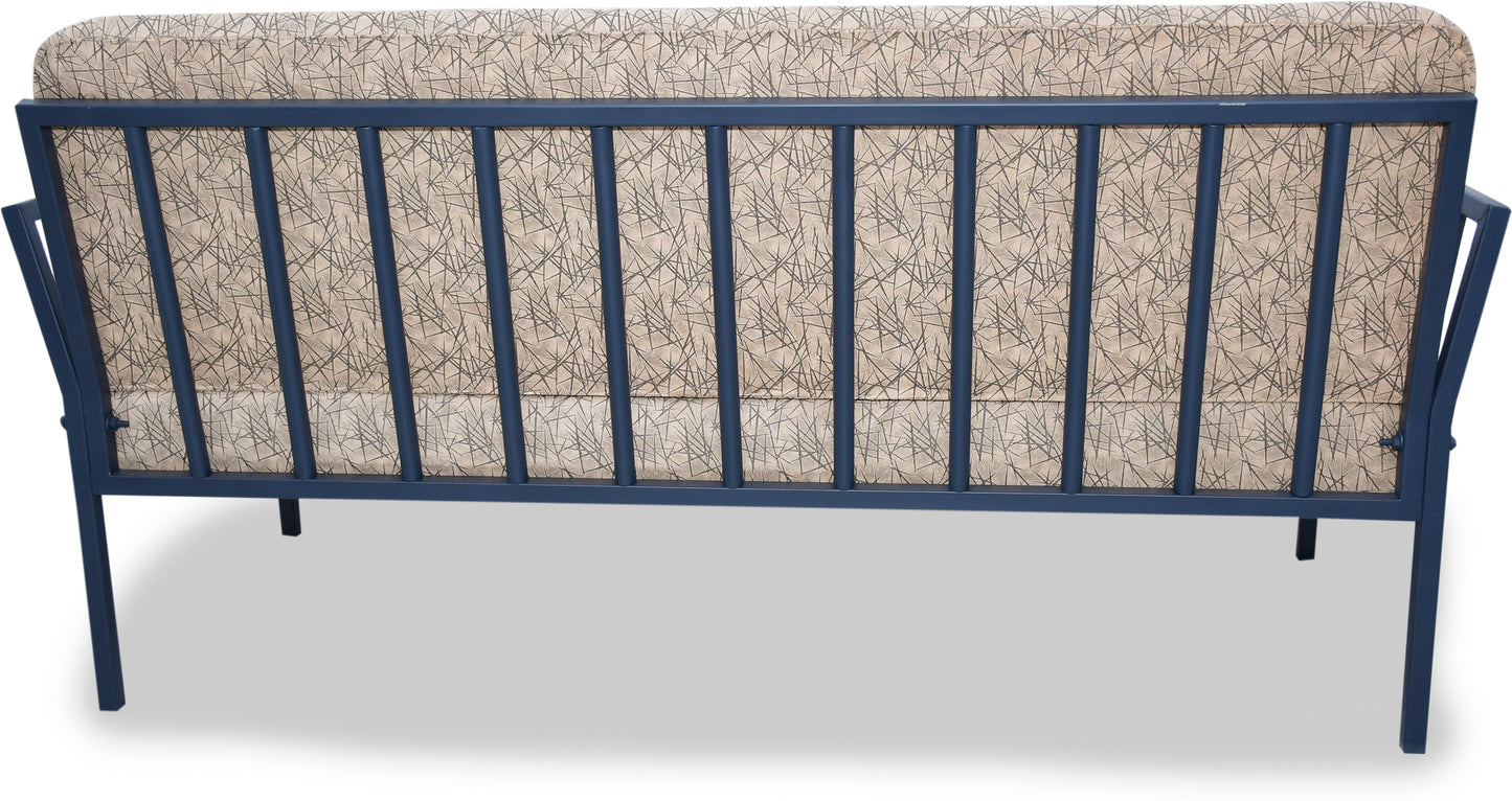 Anishwar Metal 3 Seater Sofa ( Cream And Grey Finish )
