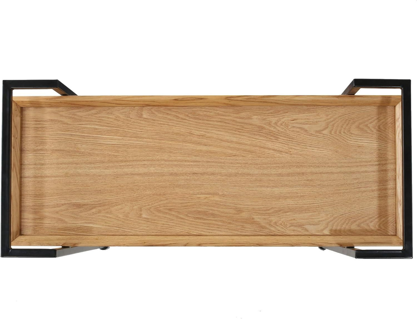 Anishwar Ivan Bar Trolley ( Silver And Brown Finish )