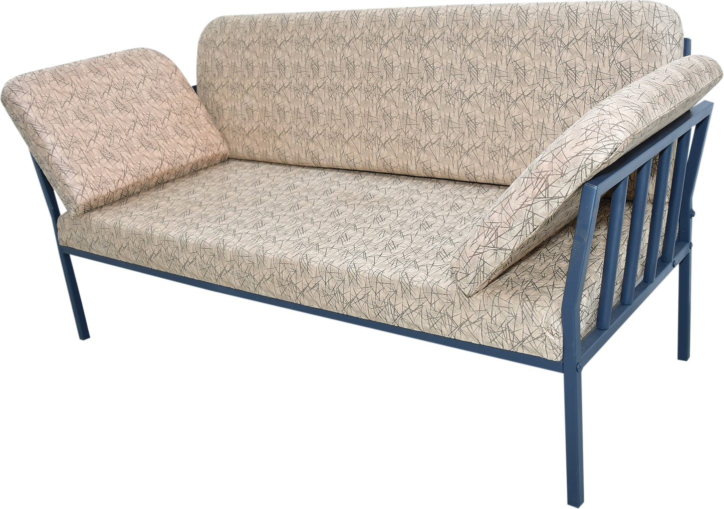 Anishwar Metal 3 Seater Sofa ( Cream And Grey Finish )