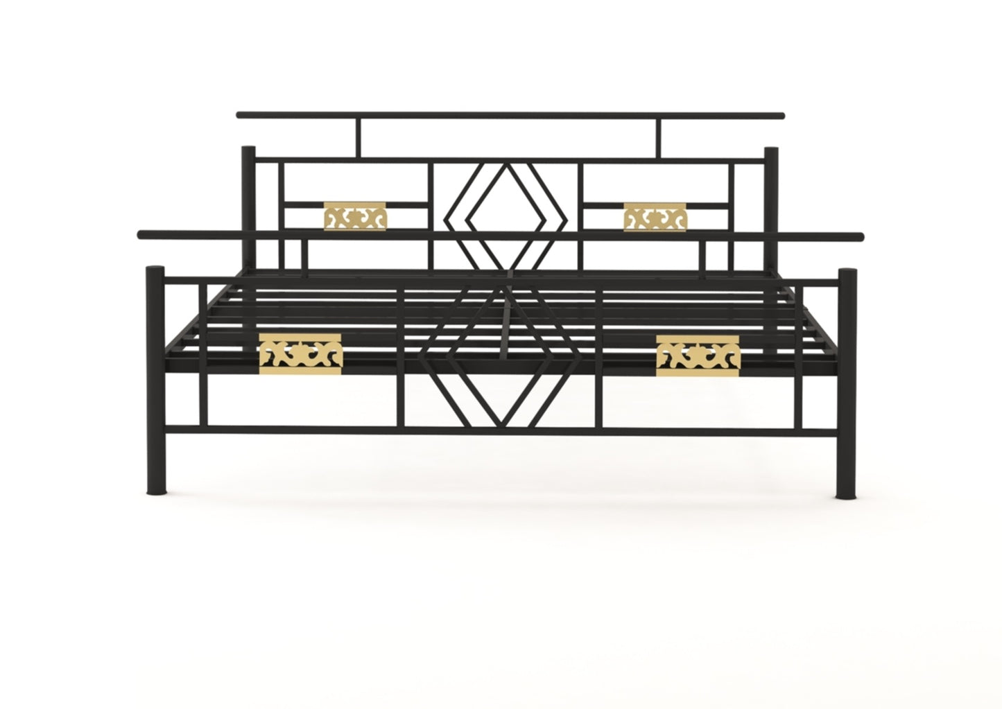 Anishwar House Ston Metal King Bed ( Black Finish )
