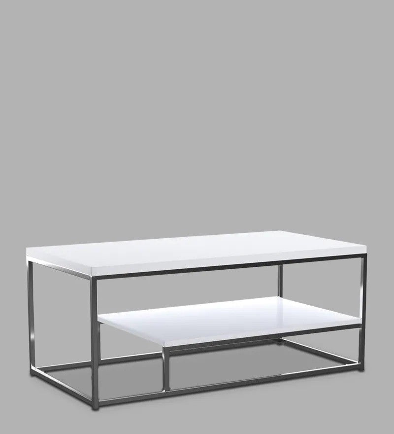 Anishwar Rubi Coffee Table ( Silver And White Finish )