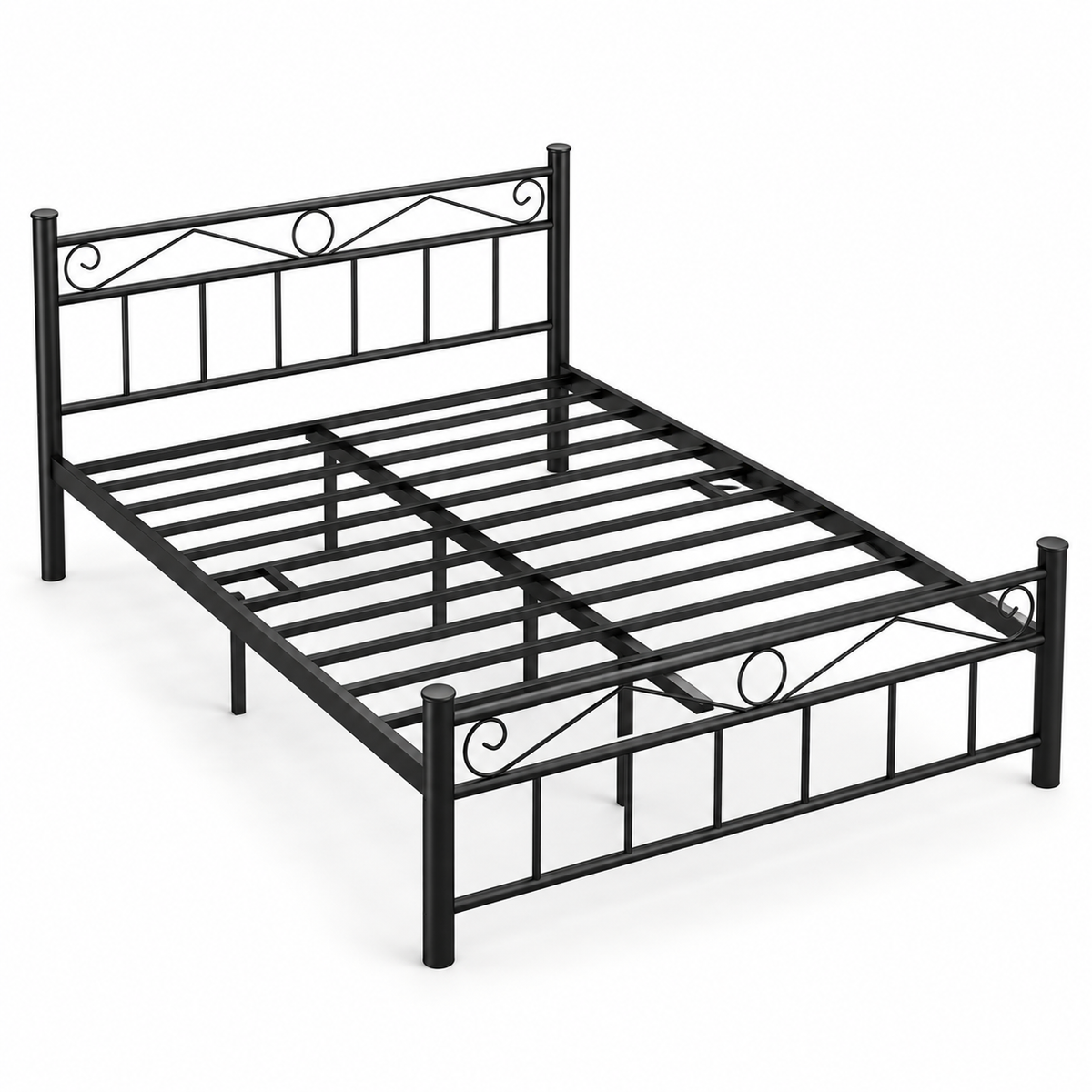 ANISHWAR King Size Metal Bed for Bedroom | 72 × 78 Inch King Bed Frame | Strong Metal Construction with Stylish Decorative Headboard & Footboard | Modern Double Bed for Home