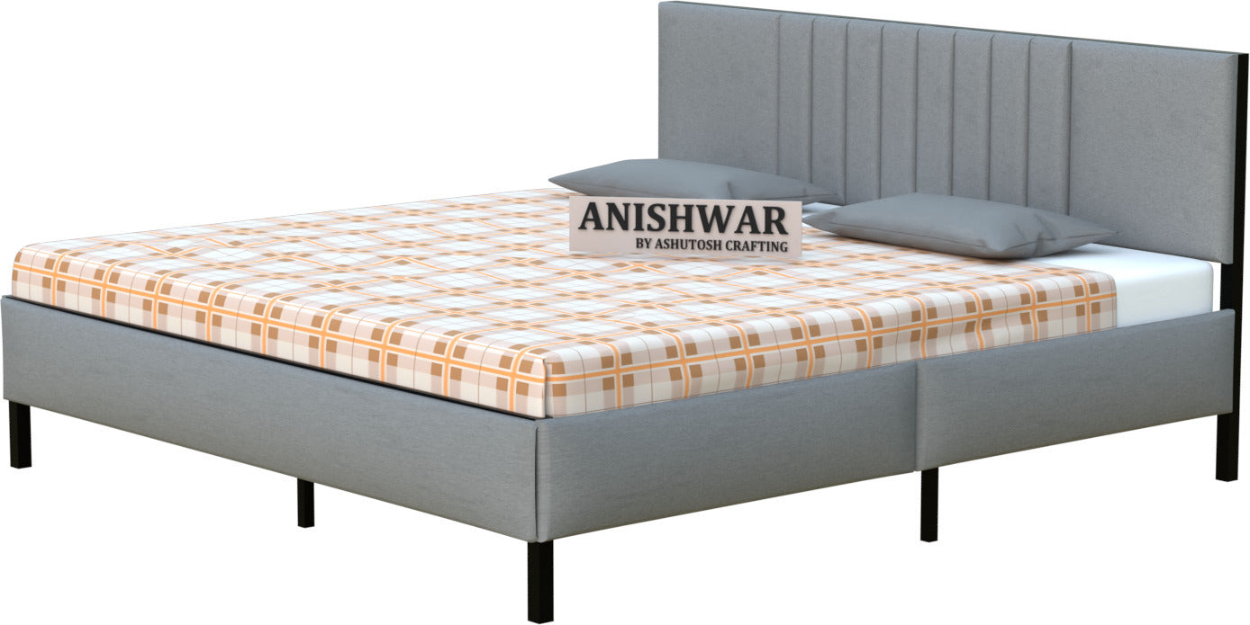 Anishwar Angela Angela Upholstered Queen Size Bed ( Grey Finish )