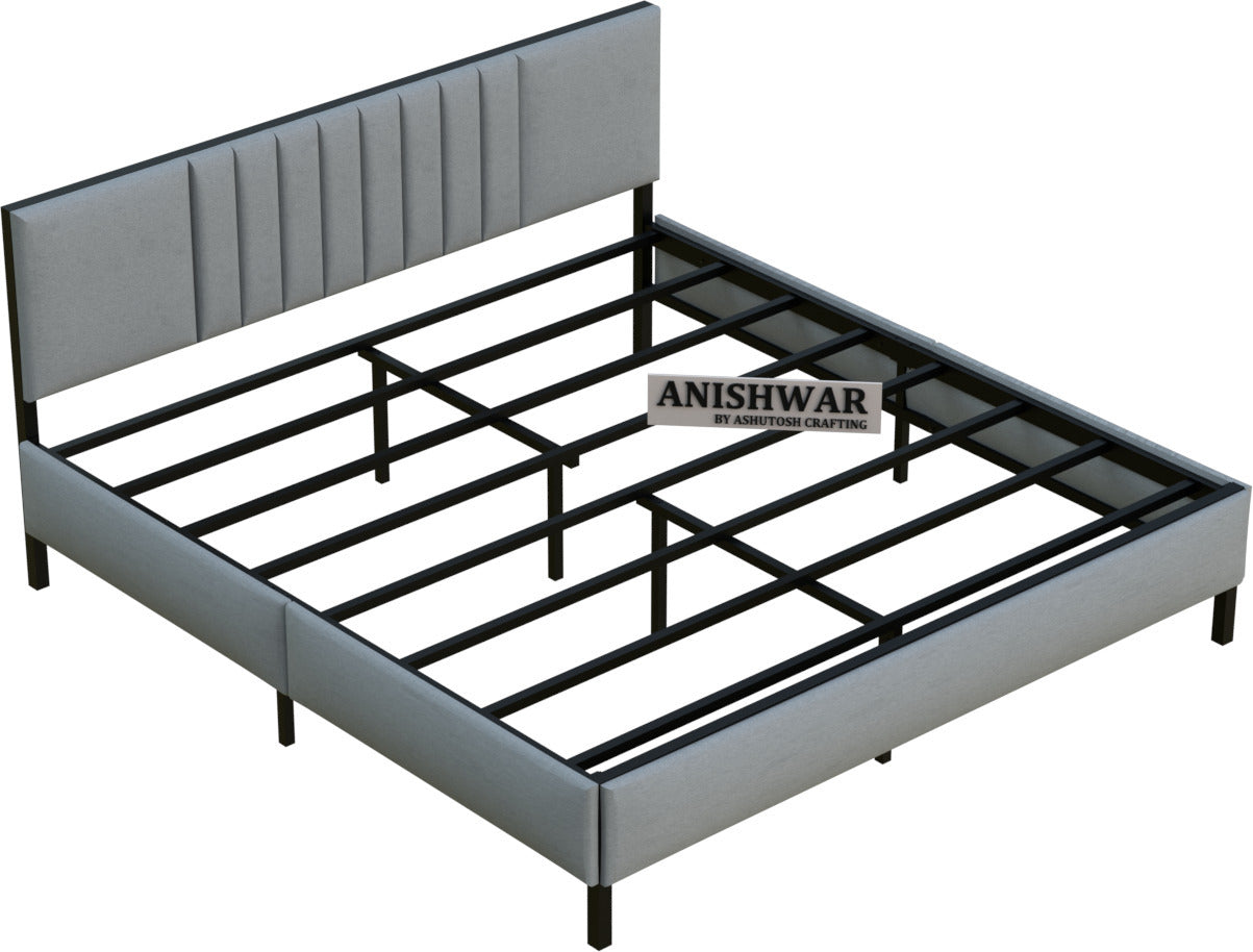 Anishwar Angela Angela Upholstered Queen Size Bed ( Grey Finish )