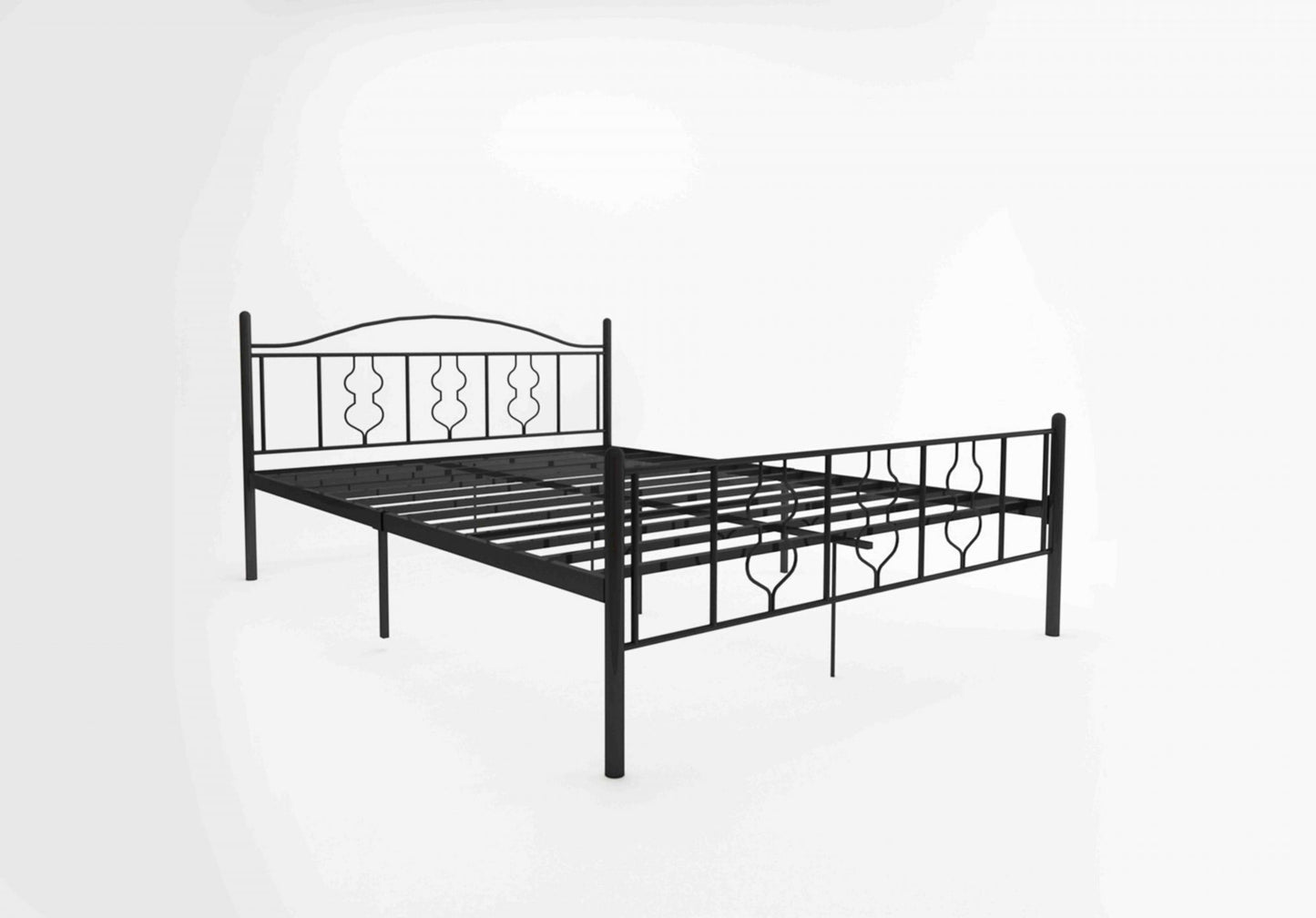 Anishwar Alecono Metal Queen Bed ( Black Finish )