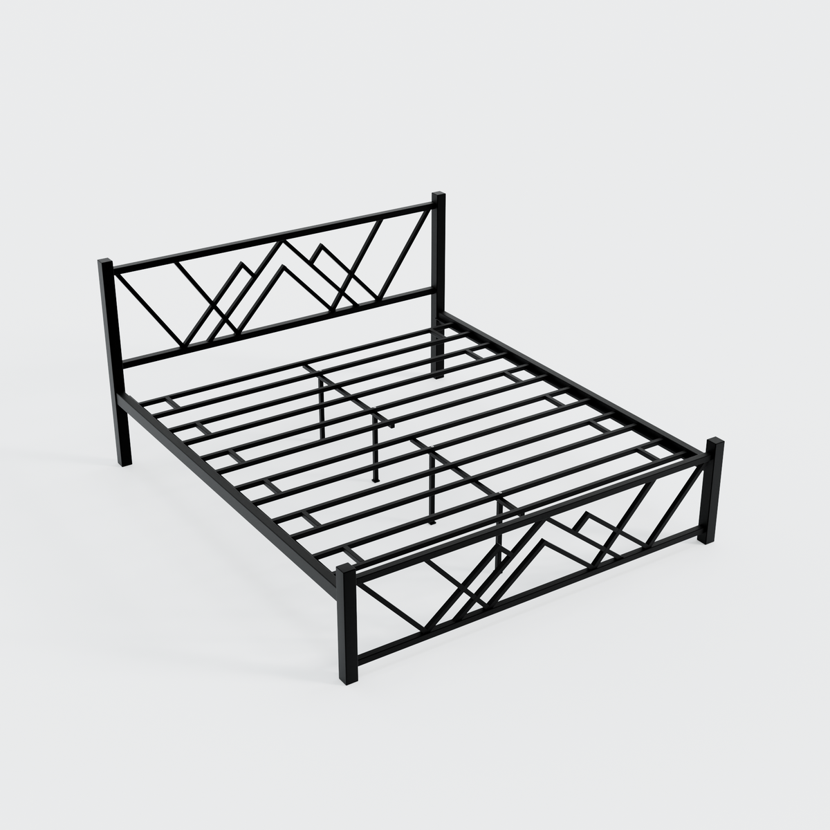 ANISHWAR King Size Metal Bed | Premium Iron Bed with Elegant Curved Design