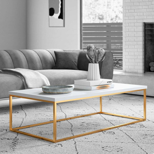 Anishwar Eco Coffee Table ( Golden And White Finish )