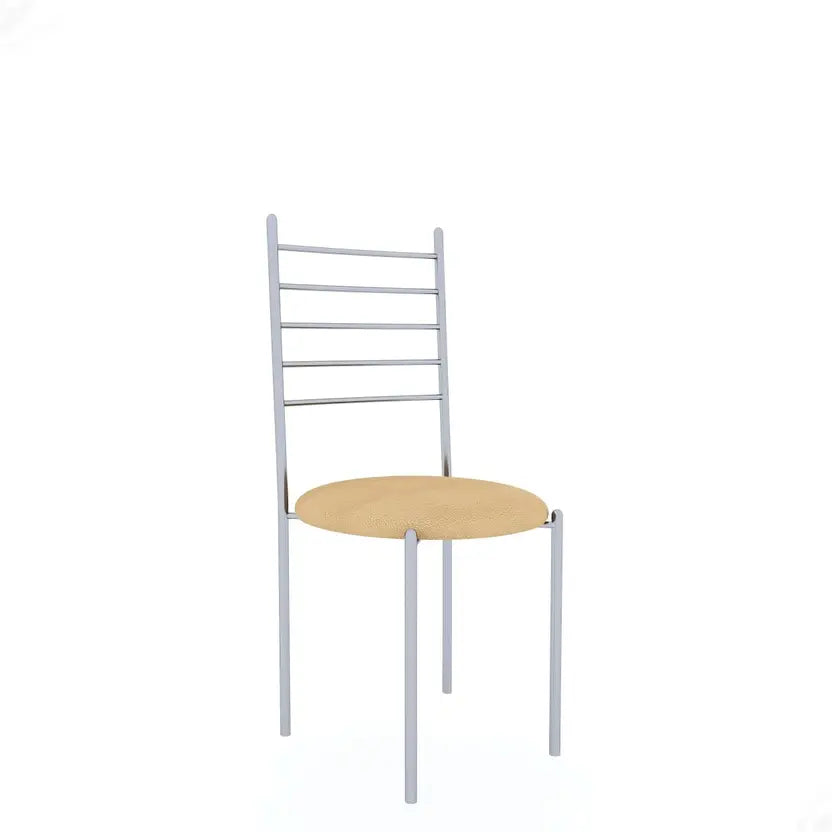 Indoor & Outdoor Dining Room and Living Room Set Metal 4 Seater Dining Set  (Finish Color -Silver Finish And Orange Upholstery, DIY(Do-It-Yourself))