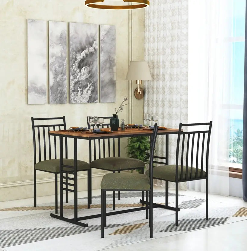 Indoor & Outdoor Dining Room and Living Room Set Metal 4 Seater Dining Set  (Finish Color -Brown, DIY(Do-It-Yourself))