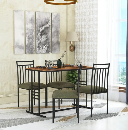 Indoor & Outdoor Dining Room and Living Room Set Metal 4 Seater Dining Set  (Finish Color -Brown, DIY(Do-It-Yourself))