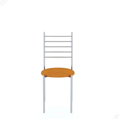 Indoor & Outdoor Dining Room and Living Room Set Metal 4 Seater Dining Set  (Finish Color -Silver Finish And Orange Upholstery, DIY(Do-It-Yourself))