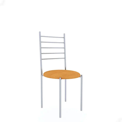 Indoor & Outdoor Dining Room and Living Room Set Metal 4 Seater Dining Set  (Finish Color -Silver Finish And Orange Upholstery, DIY(Do-It-Yourself))