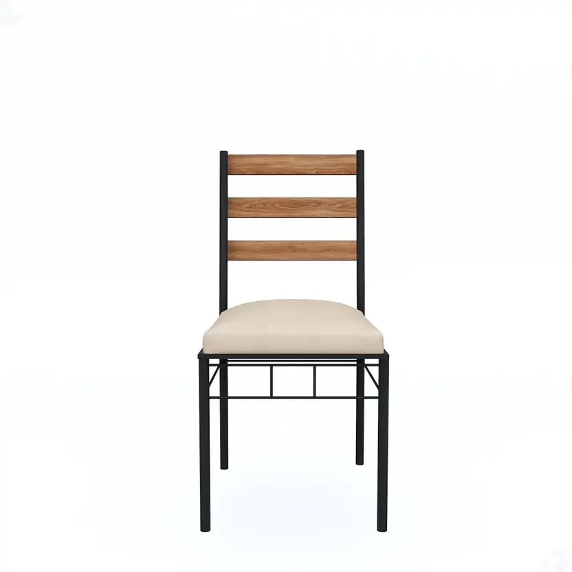 Engendered Wood Top Dining Table with Cushioned Chairs | Metal Dining Table Set for Living Room Dinning Hall Home Hotel