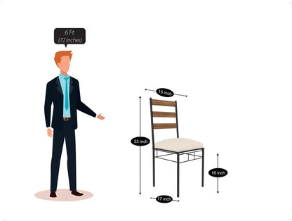 Engendered Wood Top Dining Table with Cushioned Chairs | Metal Dining Table Set for Living Room Dinning Hall Home Hotel