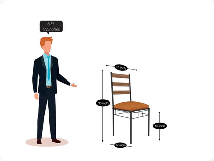 Engendered Wood Top Dining Table with Cushioned Chairs | Metal Dining Table Set for Living Room Dinning Hall Home Hotel