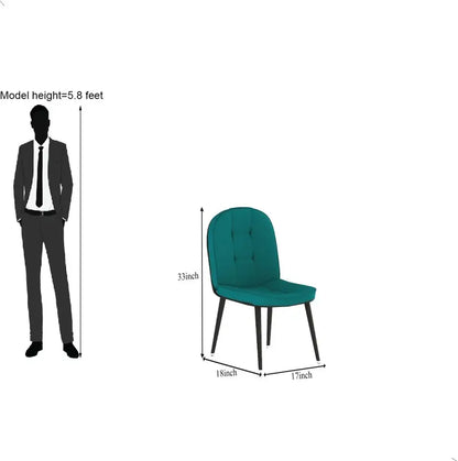 Indoor & Outdoor Dining Room and Living Room Set Metal 6 Seater Dining Set  (Finish Color -Brown, Finish And Teal Fabric, DIY(Do-It-Yourself))