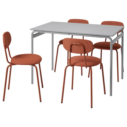 Anishwar Vanilla 4 Seater Dining Set ( White And Orange )