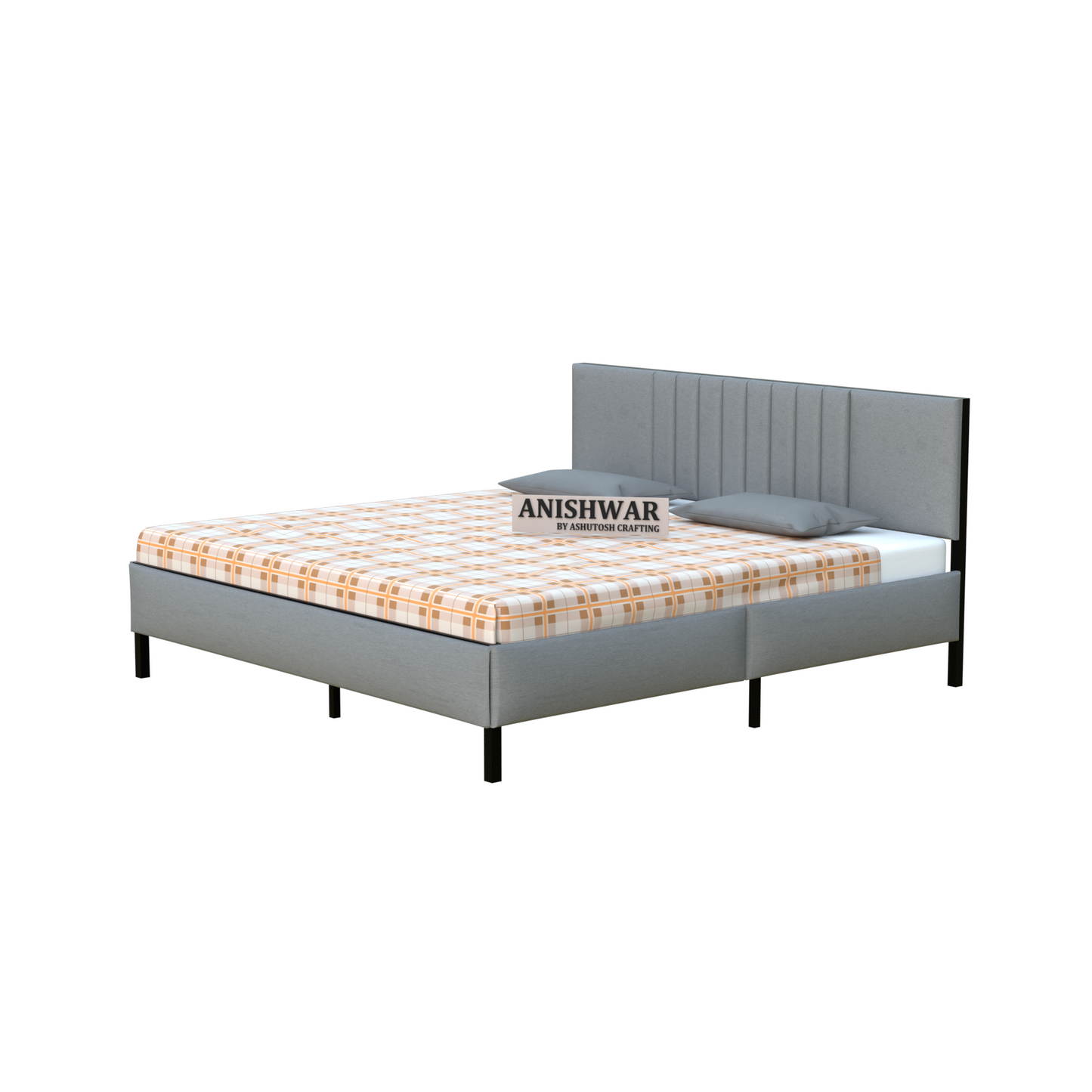 Upholstered & Metal King Bed for Bedroom Hotel Home Furniture