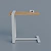 Rubber Wood Top Sofa Side C Table | Heavy Metal Frame Laptop Table for Bed