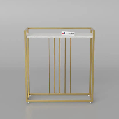 Nordic style, Hall Table, Living Room Table Metal Console Table  (Finish Color - Golden And White, Pre-assembled)