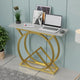 Nordic style, Hall Table, Living Room Table Metal Console Table  (Finish Color - White & Golden, Pre-assembled)