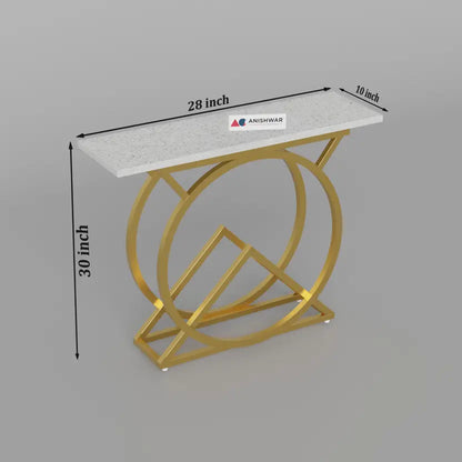 Nordic style, Hall Table, Living Room Table Metal Console Table  (Finish Color - White & Golden, Pre-assembled)