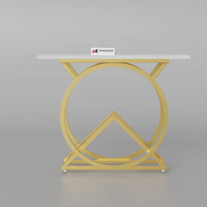 Nordic style, Hall Table, Living Room Table Metal Console Table  (Finish Color - White & Golden, Pre-assembled)