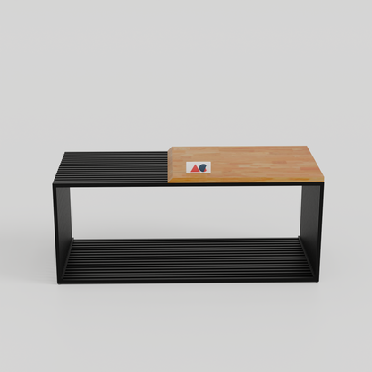 ANISHWAR Modern Coffee Table | Premium Rubberwood Top with Metal Frame | 40×16×17 Inch