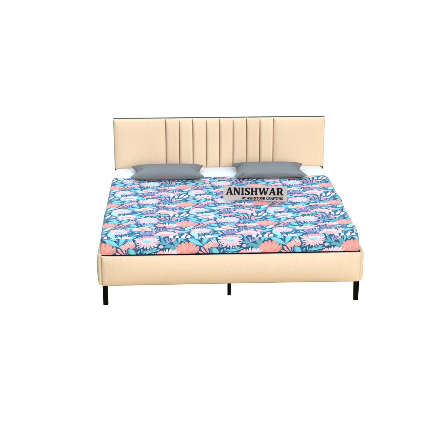 Upholstered & Metal King Bed for Bedroom Hotel Home Furniture