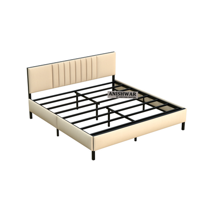 Upholstered & Metal King Bed for Bedroom Hotel Home Furniture
