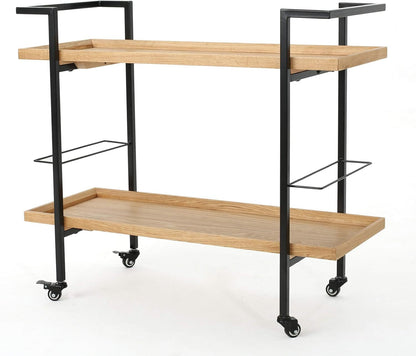 Anishwar Ivan Bar Trolley ( Silver And Brown Finish )