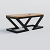 Modern Coffee Table | Solid Rubberwood Wooden Top & Heavy-Duty Metal Frame