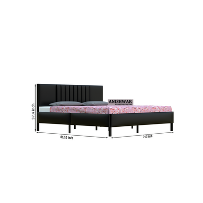 Upholstered & Metal King Bed for Bedroom Hotel Home Furniture