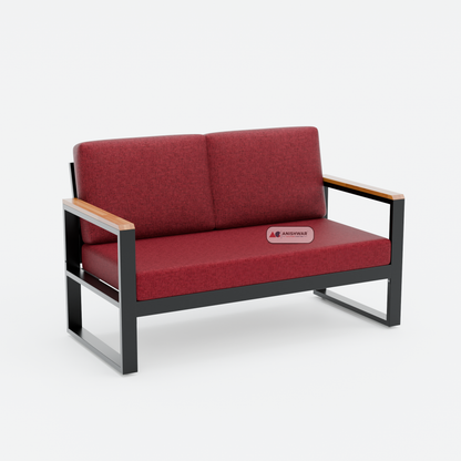 Metal Frame 2 Seater Sofa | Modern Fabric Sofa for Living Room | Wooden Sofa Alternative