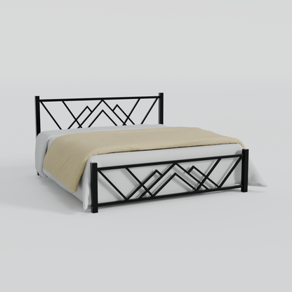 ANISHWAR King Size Metal Bed | Premium Iron Bed with Elegant Curved Design