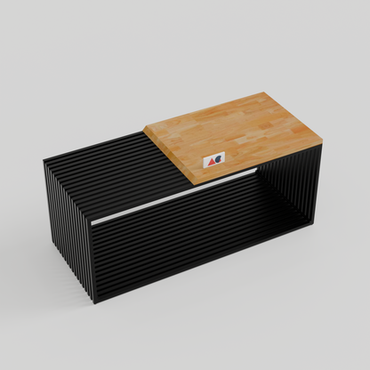 ANISHWAR Modern Coffee Table | Premium Rubberwood Top with Metal Frame | 40×16×17 Inch