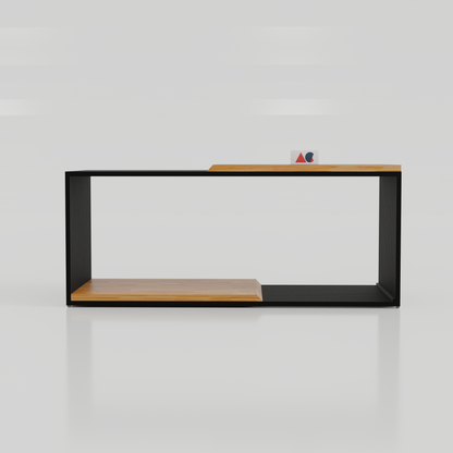 ANISHWAR Premium Rubberwood Coffee Table | Modern Metal Frame Center Table | 40×16×17 Inch