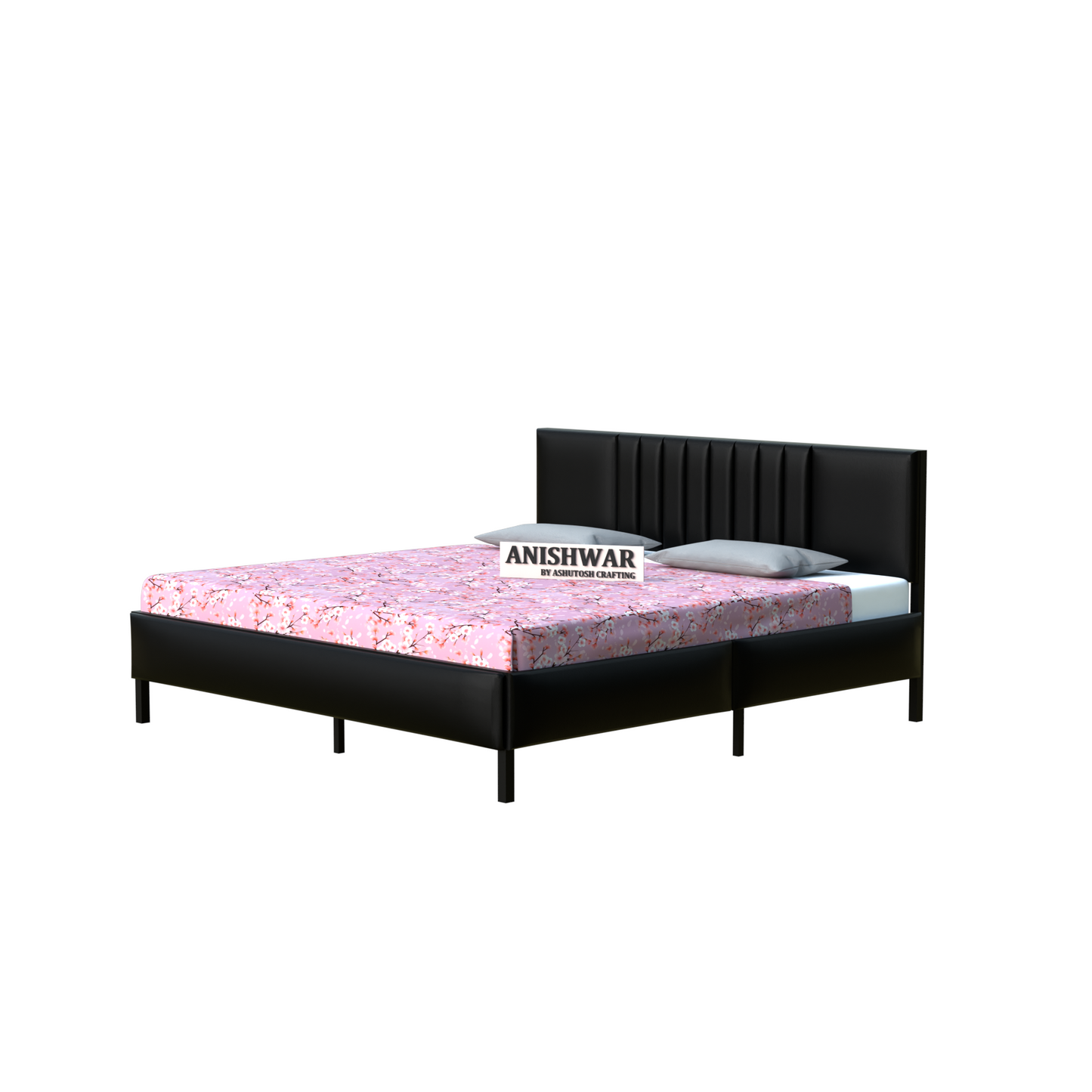 Upholstered & Metal King Bed for Bedroom Hotel Home Furniture