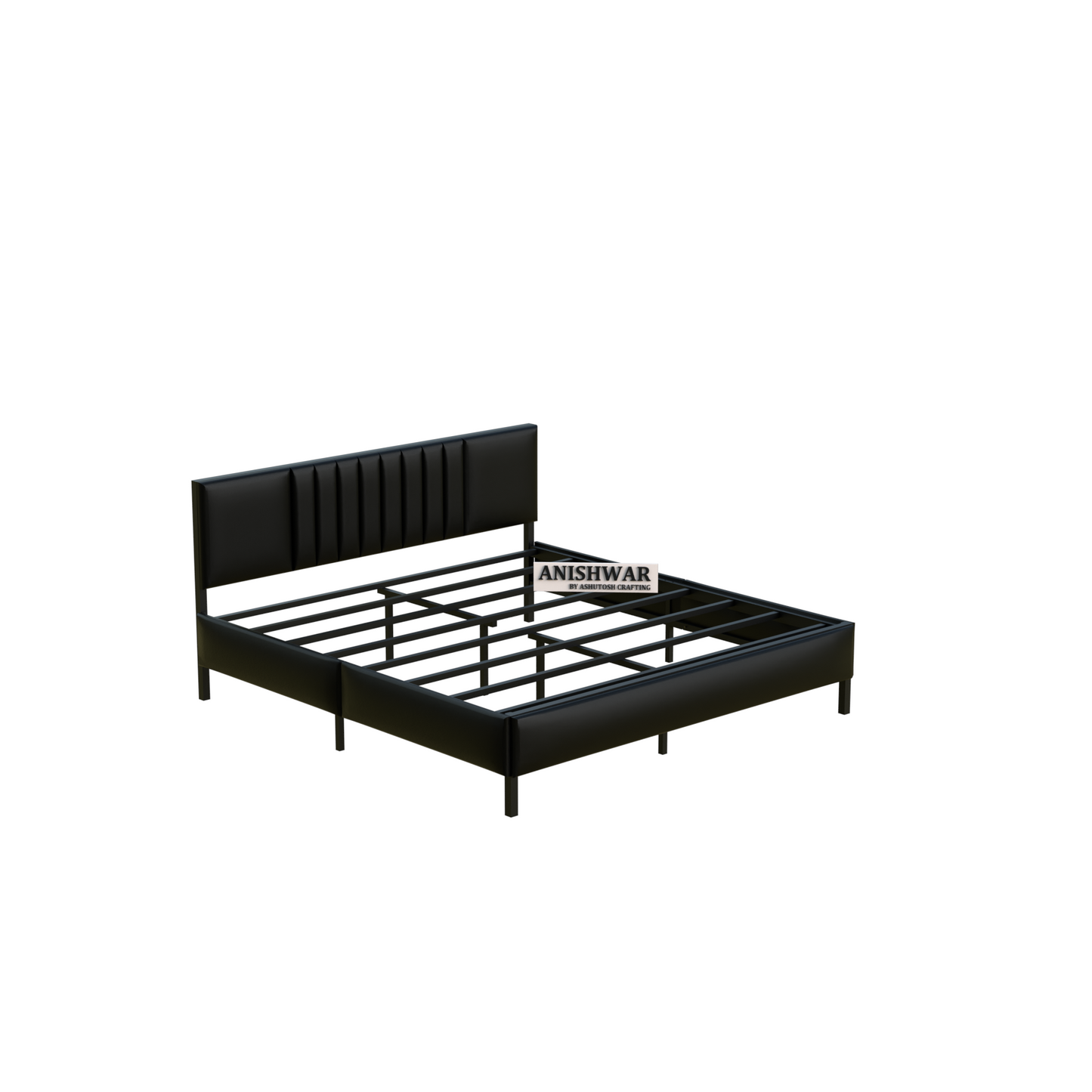 Upholstered & Metal King Bed for Bedroom Hotel Home Furniture