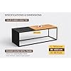 Metal Coffee Table with Solid Rubberwood Top, Contemporary Style, Rectangular Shape, Black and Wood Finish, Heavy Duty Powder Coated Frame